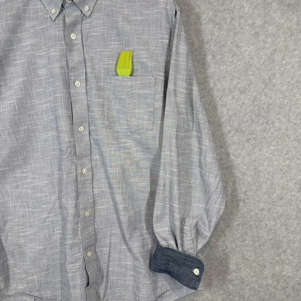 Banana Republic Chambray Shirt Mens Large Light Blue Soft Wash Slim Fit